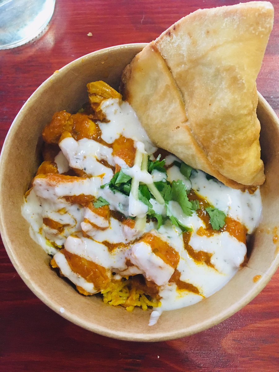 BiteYourBrum's tweet photo. Big love for @indianstreatery’s new @Bullring pop up. This express version of the Bennetts Hill restaurant offers the chicken hot pot I bang on about all the time as well as nibbles like masala fries, samosa chaat and salads. Well worth a lunch visit &amp; better than anything nearby https://t.co/VbwLVK8tl7