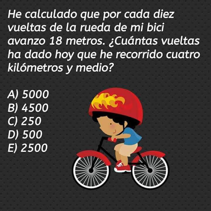 ¿Cuántas vueltas ha dado hoy que he recorrido cuatro kilómetros y medio?
RT ➡️ A-B-C
FAV ➡️D-E