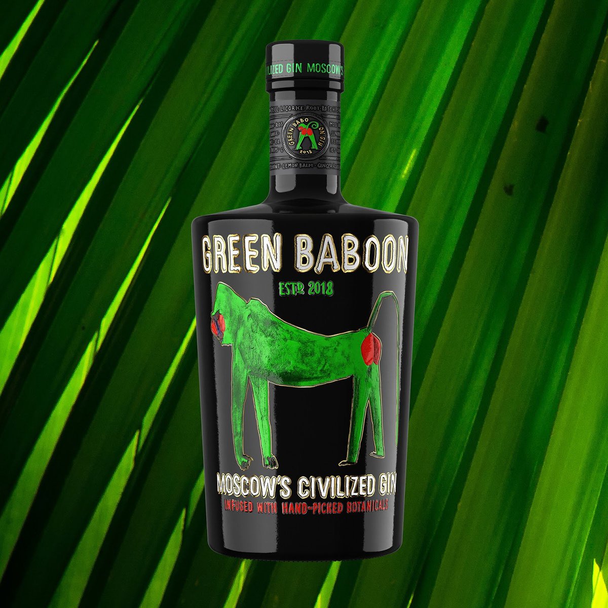 VZhupanova's tweet image. The Moscow-style civilized Green Baboon #gin is an unusually fresh and invigorating refreshment bit.ly/30iIgUm #packagingdesign #funpackaging