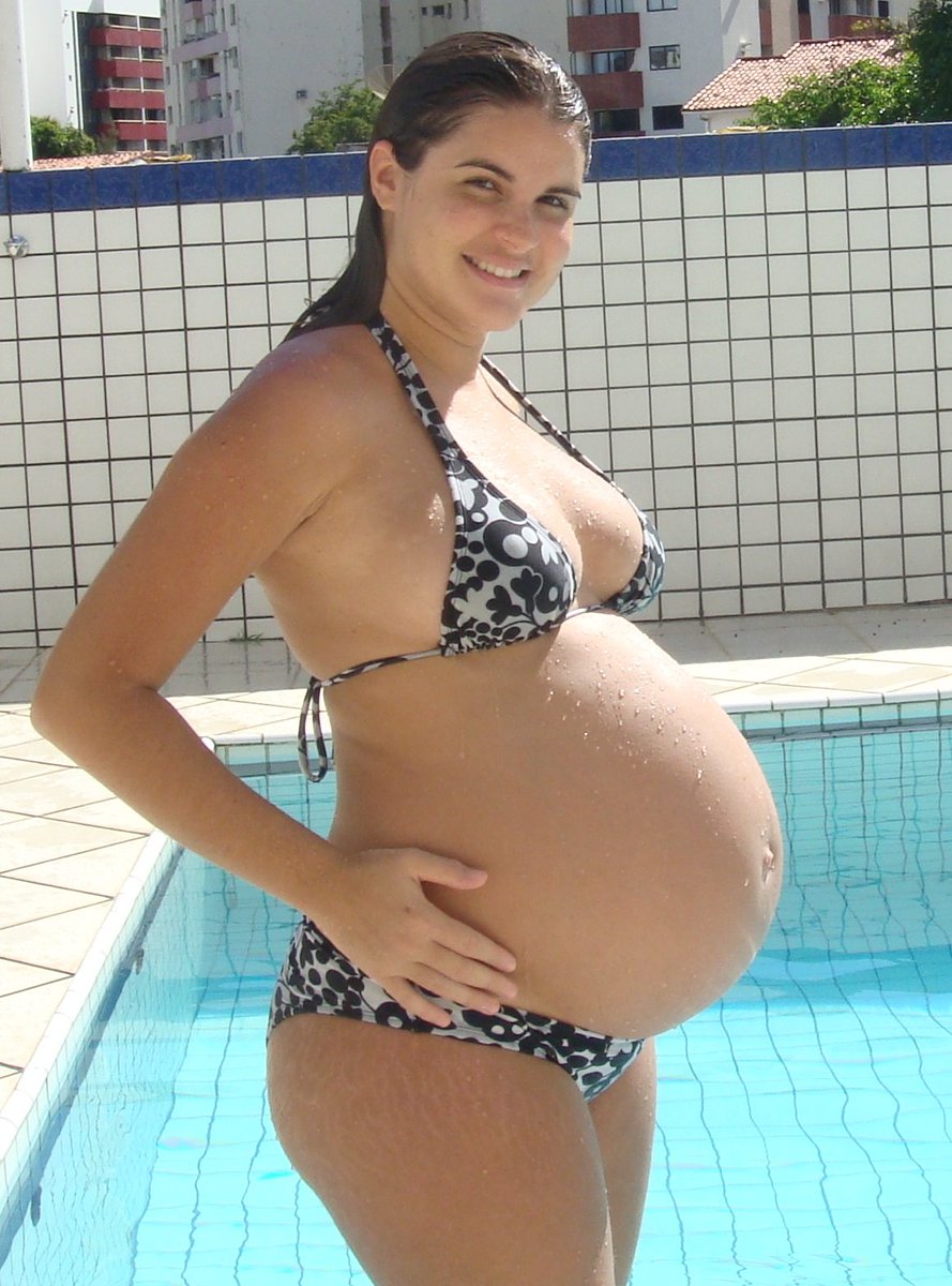 Big bellies + bikini = #bigbelly #pregnancy #pregnant #babybump #preggo #pr...