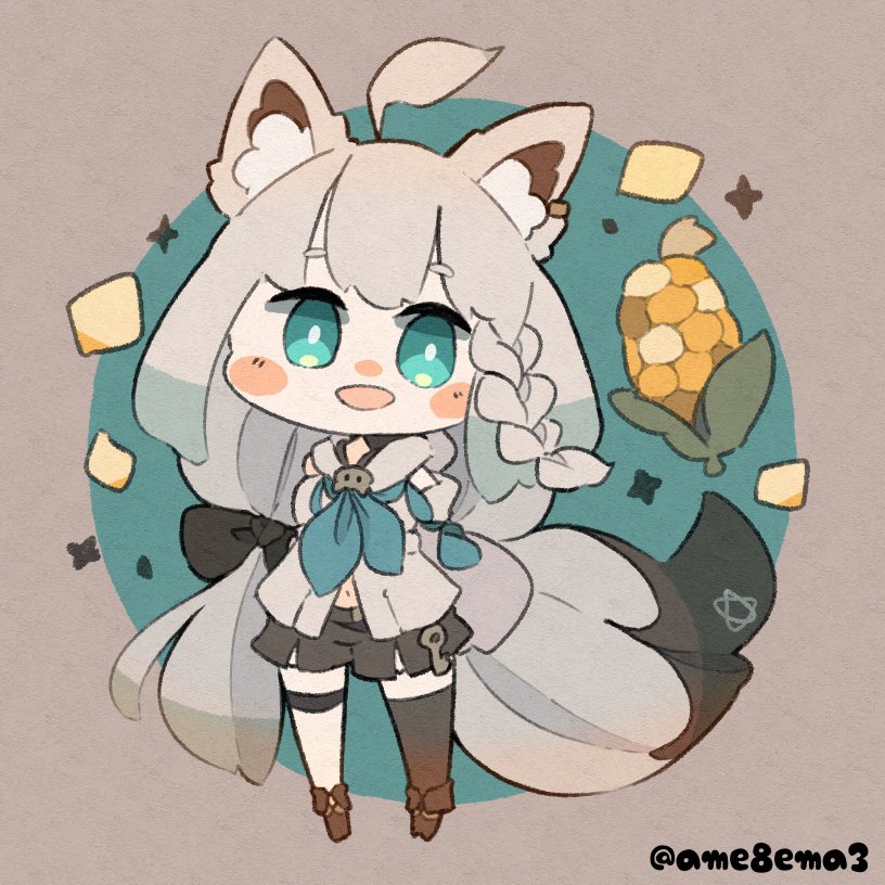 フブキ「こんこんこーん?
#絵フブキ 」|あめやゆきを🌂4/1～展示会🐇4/30ホロクルのイラスト