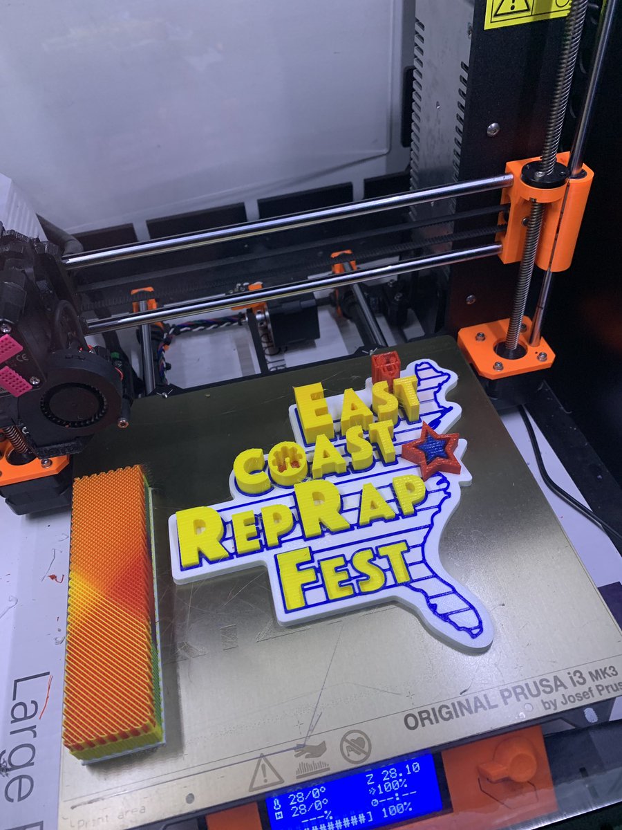 MCHRISP1's tweet image. A very cool print! This is an #ERRF logo designed for printing on SLA machines, painted in @MosaicMfg #CANVAS and I think the result is amazing! This is #3DPrinting! Model by @CountryCowboy