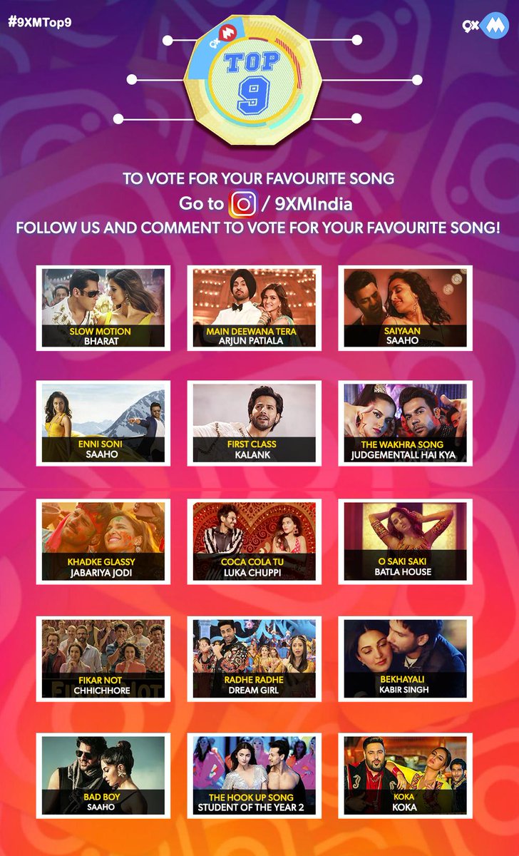 9xmHaqSe's tweet photo. It's time to select your 9XM Top 9. Follow us on #Instagram and comment to vote for your favorite song using #9XMTop9!

Click to comment: https://t.co/ZGC0mC0xub https://t.co/7JzDMaflFY
