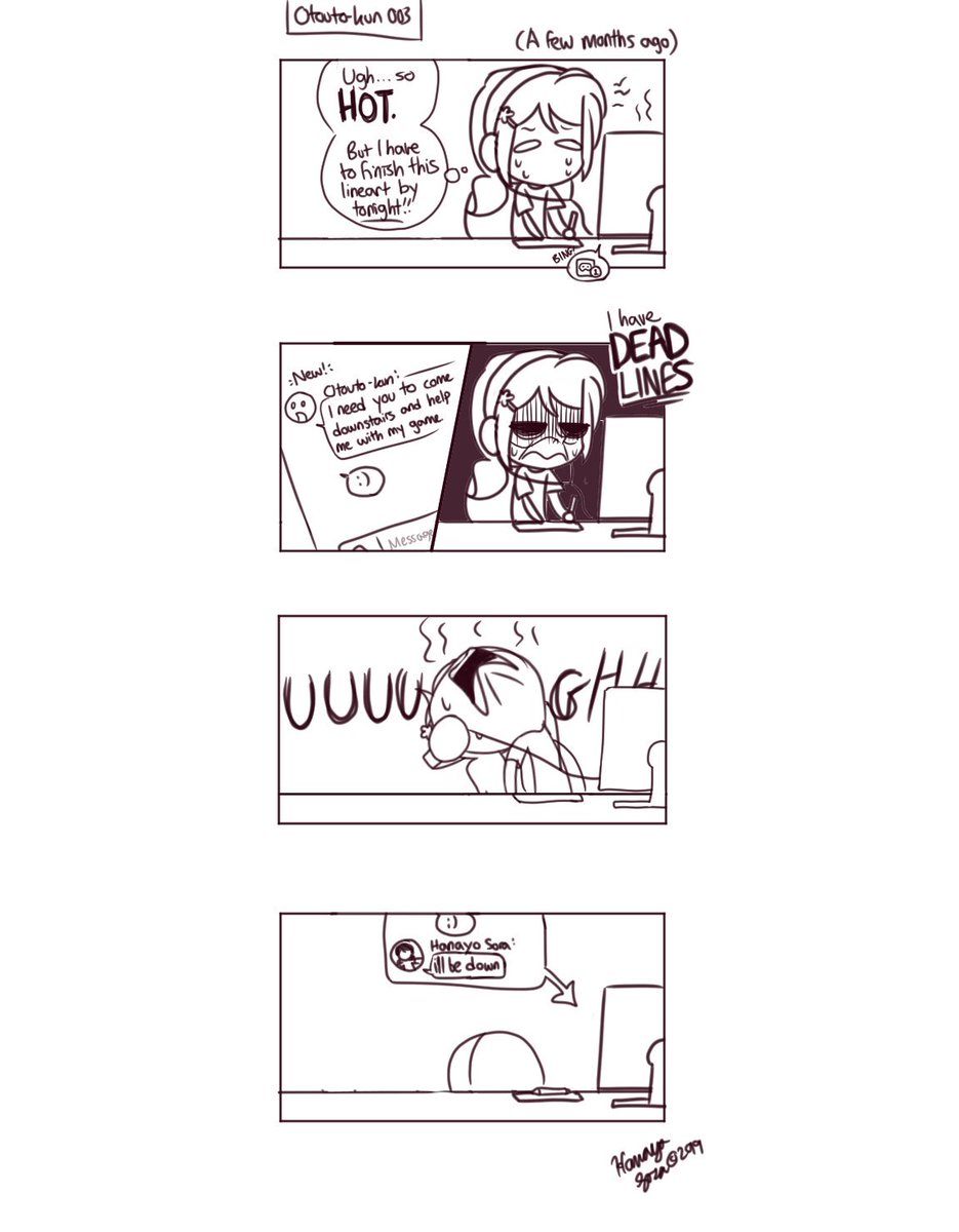 Here's some 4 panel comics I made about my typical interaction with my second little brother, Otouto-kun~! 
(Like this if you think I'm a good big sister =u=b)
(More coming soon) 