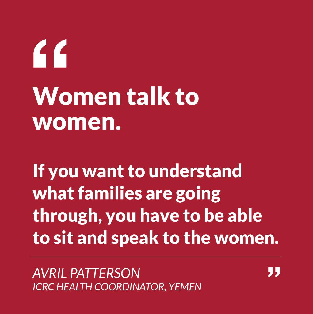 ICRC's tweet photo. Why are #womenhumanitarians essential?

We’ll give you one example.

In Yemen 83% of internally displaced people and returnees are women and children, according to @UN estimates. 👇 https://t.co/Vz2avE4tEa