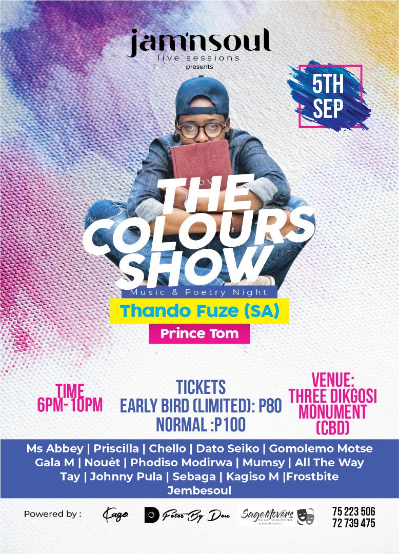 _Elevam's tweet photo. Be sure to purchase your Jam N Soul ticket for the 5th of September. @gomolemo_motse will be out there, doing best and serving you some food for the soul 🎤🎶.. https://t.co/NYGcrn0qYP