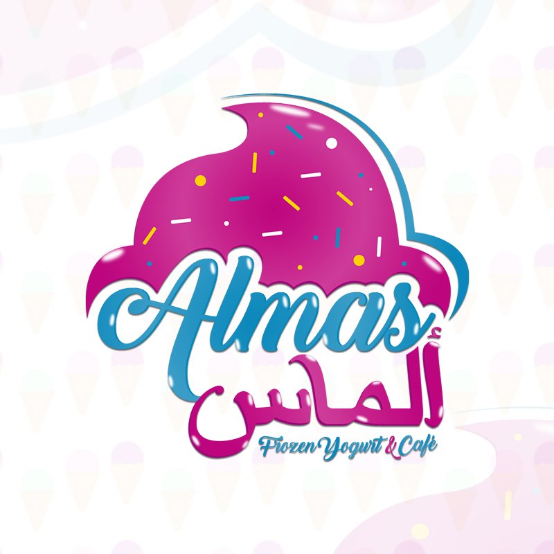 English + Arabic Logo Design for our client Almas Frozen Yogurt and Café.

#arabicgraphicdesigner #icecreamlogo #logodesigner #digitalmarketing #arabic+englishlogo #foodlogo #cafelogo #cafelogodesign