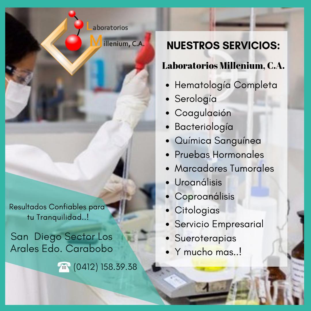 LABMILLENIUM's tweet photo. Ofrecemos una gama de #analisisclinicos y #pruebasespeciales de acuerdo a tu requerimiento.

Te esperamos en San Diego, Sector Los Arales Edo. Carabobo.  Contacto (0412)1583938.

#laboratorioclinico #sandiego #carabobo #salud #bienestar #resultadosconfiables #examenderutina https://t.co/H1rLaFvSX9