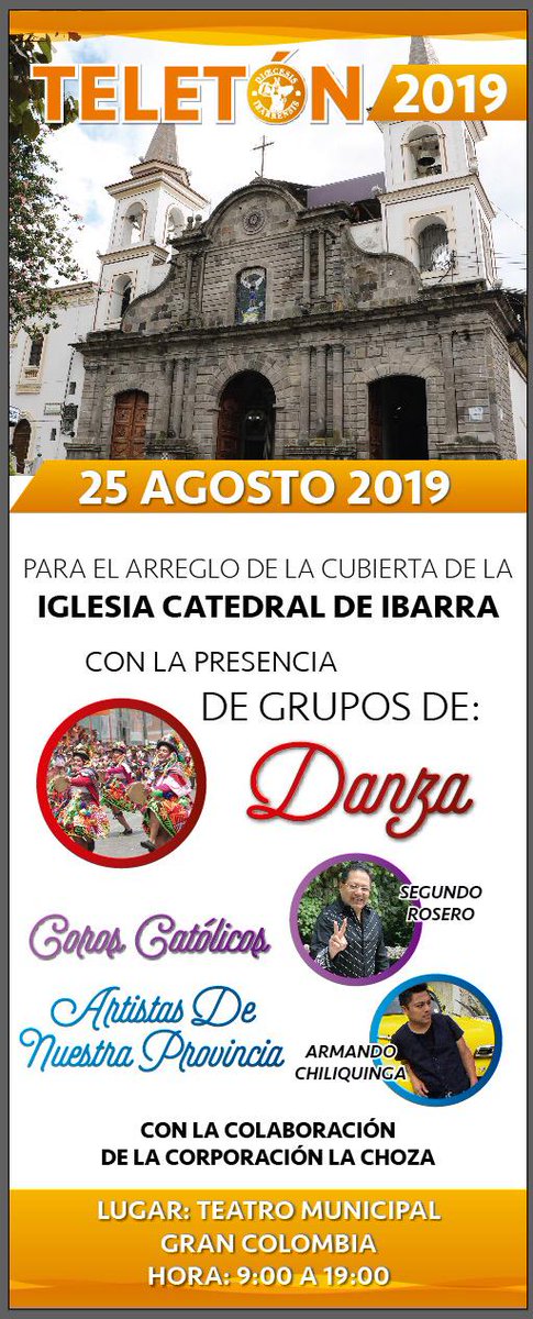 gguamantvn's tweet photo. #Ibarra|#ManosAlaObra, campaña de Diócesis de #Ibarra a fin de solicitar su solidaridad para concluir los trabajos de la cubierta de la #Catedral. Presencia coros, danza y artistas de #ADAPI. Esperamos su asistencia y generosidad. @TVNCanal @ImbaburaL @ImbaburaHoy @goberimbabura https://t.co/zO4wYVXqAH
