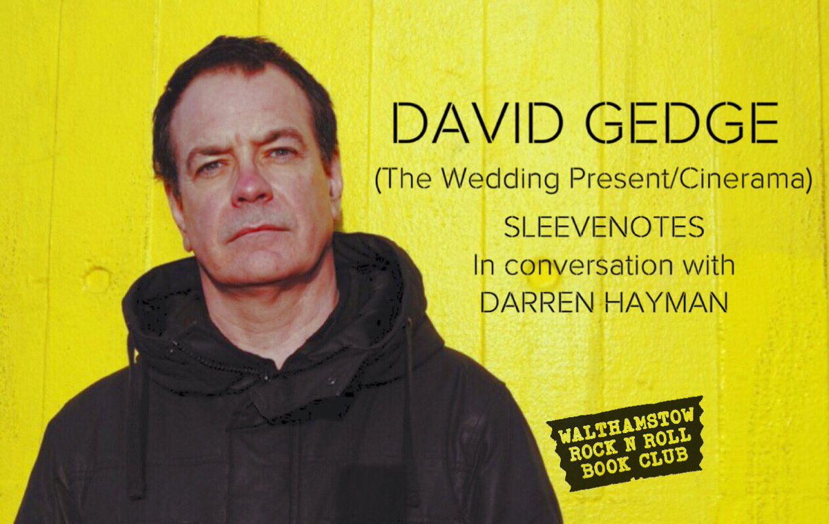 <a href="/weddingpresent/">David Gedge</a> fans. 

💥 On sale Now! 💥 

David Gedge ‘Sleevenotes’ In conversation with Darren Hayman, Walthamstow 9 October.

Tickets:

@Dicefm link.dice.fm/oCL8QqSphZ

<a href="/EventbriteUK/">Eventbrite UK</a>: tinyurl.com/David-Gedge-Sl…

<a href="/MirthMarvelE17/">Mirth Marvel & Maud</a>