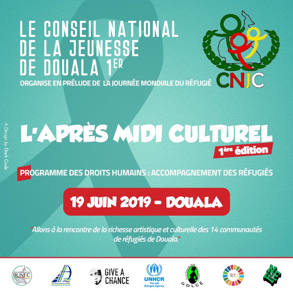 DarkCodeCompany's tweet photo. Visuel social media que nous avons conçu pour la première édition de l’événement "L'APRÈS-MIDI CULTUREL" organisé par le Conseil National de la Jeunesse de Douala 1er pour la journée mondiale du réfugié.
#OurLatestWork #Design #Dark_Code #SocialMedia https://t.co/8lPnCBtpaI