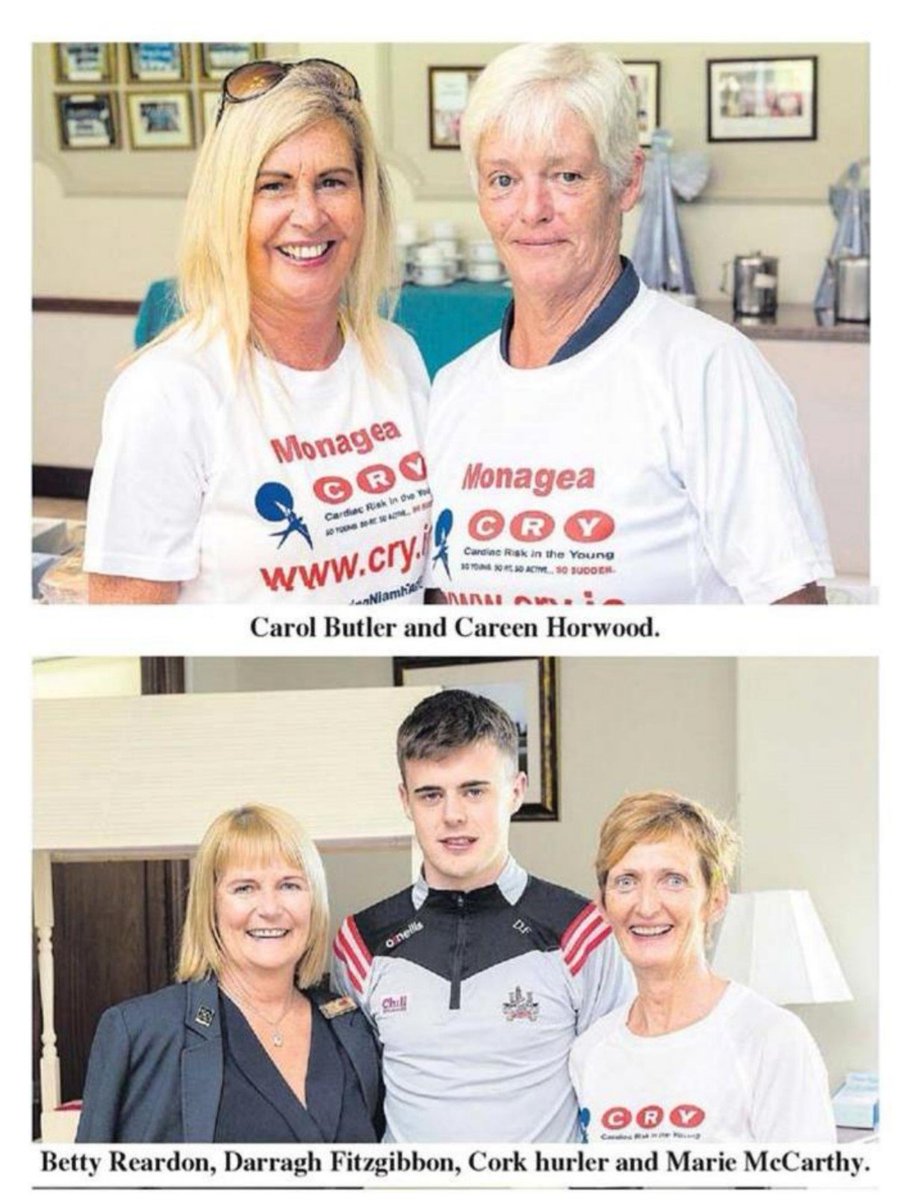 CRYIre's tweet photo. The #MallowStar covered the hugely successful Coffee Morning held in #Charleville Golf Club ahead of the 2019 Camino by sisters Claire O'Connell & Marie McCarthy are signed up and on #teamCRY.
Read it here👇 https://t.co/Z2er7PbQDc