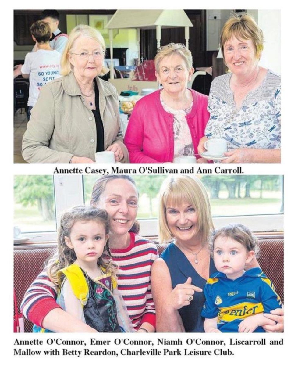 CRYIre's tweet photo. The #MallowStar covered the hugely successful Coffee Morning held in #Charleville Golf Club ahead of the 2019 Camino by sisters Claire O'Connell & Marie McCarthy are signed up and on #teamCRY.
Read it here👇 https://t.co/Z2er7PbQDc