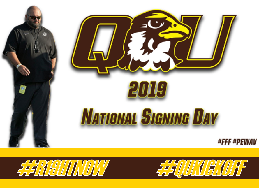 The 2019 recruiting class reported on August 7th and had a great fall camp. This group is special! Can't say enough about how excited we are about these young men and their future in our program. 19 days until #QUKICKOFF! #PEWAV #FFF #RIGHTNOW