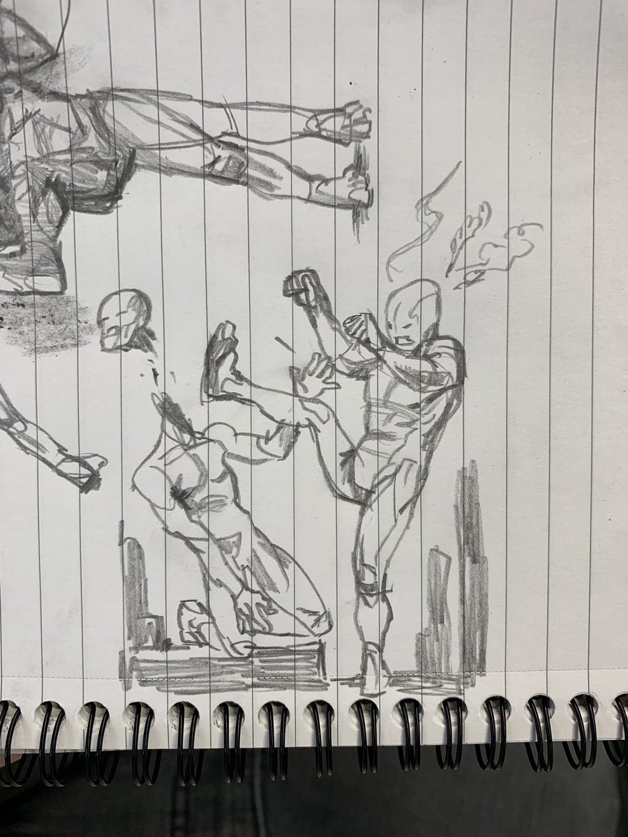 Watched Evangelion and now I’m drawing robots kicking each other’s heads off