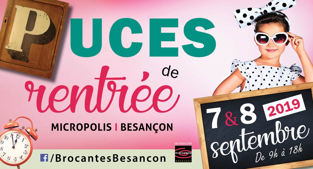 La rentrée des classes approche et les Puces de Rentrée sont là pour vous aider à démarrer du bon pied ! 

Les samedi 7 et dimanche 8 septembre venez parcourir les allées de <a href="/MicropolisBesac/">Micropolis Besançon</a> et faites le plein de bonnes affaires :D

 #Besancon #brocante #rentree2019 #sortir