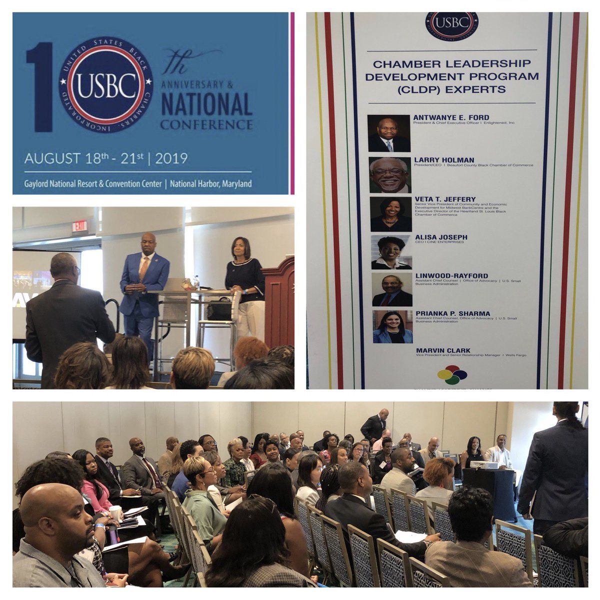salenriquez's tweet photo. Launching of 3rd Chamber Leadership Development Program (CLDP) at the #USBC19 10th Anniversary & National Conference. @WellsFargo, exclusive sponsor of CLDP, is partnering with @usblackchambers @NGLCC @USPAACC & @USHCC to train hundreds of chamber leaders and small biz advocates. https://t.co/wYjBfWTQEZ
