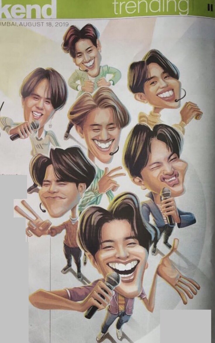 iloveprdsdef's tweet photo. มาทายกันมั้ยว่ารูปบอยแบนด์วงไหน เมมเบอร์ใครเป็นไคร
รูปจากหนังสือพิมพ์ htweekend ของอินเดีย (น��งเขียนบทความถึงบอยแบนด์เกาหลีวงนึงแต่วาดรูปอีกวงนึง)
ขออนุญาตติดแท็กดันบิลบอร์ด😆😆
#GOT7 #갓세븐@GOT7Official https://t.co/KRd0YqV9V3