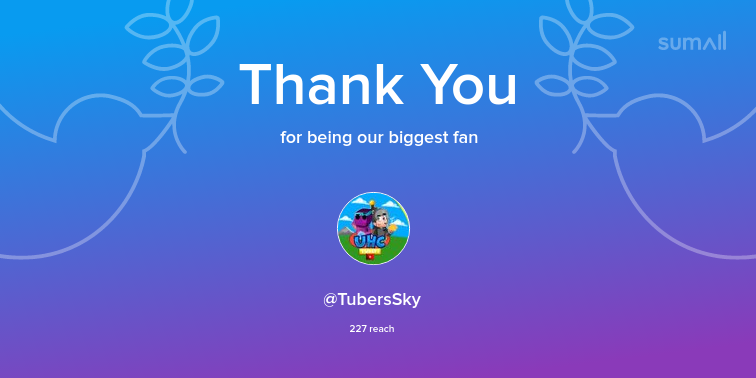Our biggest fans this week: TubersSky. Thank you! via sumall.com/thankyou?utm_s…