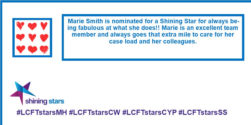 WeAreLSCFT's tweet photo. "Marie Smith is an excellent team member and always goes that extra mile to care for her case load and her colleagues."
#LCFTstarsMH https://t.co/l5e2tMxGua