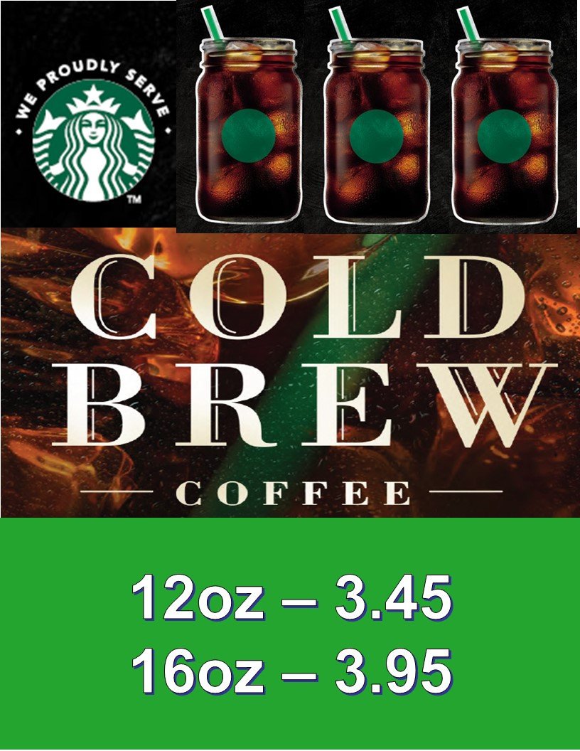 Now selling Cold Brew Coffee #RACoffeeShop, 
Weekly promotion: Every 2 hours, 1 customer will get a complimentary 12oz Cold Brew Coffee. 
Promotion will run all week.