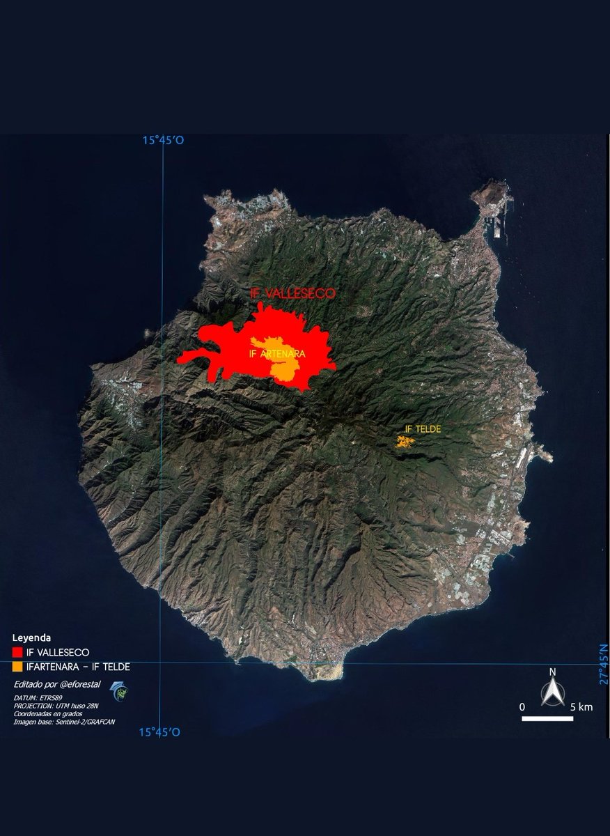 albrdgzb's tweet photo. La cuenta @eforestal publica esta desoladora imagen del alcance de los incendios de #IFValleseco #IFArtenara e #IfTelde. Los #IFGranCanaria que están asolando la superficie de la isla de #GranCanaria. Es horrible comprobar su extensión de forma tan visual
#FuerzaGranCanaria https://t.co/iG7v2JMMFw