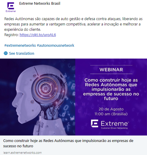 TDecNetworks's tweet photo. A TDec convida a todos os clientes para o Webinar da Extreme: Como construir hoje as Redes Autônomas que impulsionarão as empresas de sucesso no futuro.

Se inscreva no link abaixo:

https://t.co/g4lUR5lhbo

#tdec #extremenetworks #redesautonomas https://t.co/yZp7a8cDDw