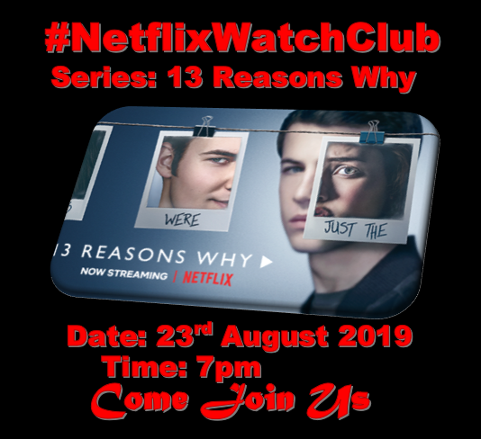 mystergyrrl's tweet photo. 💻 #NetflixWatchClub is HERE🎥
Join us on the 23rd of August, Friday @ 7pm {South African Time SAST} for our viewing of #13ReasonsWhy Season 3 Episode 1❤️!

We will be celebrating &amp; watching the Season 3 release of this amazing series! 
#13ReasonsWhySeason3
✅DM to Join Us🇿🇦 https://t.co/CDdijFF82T