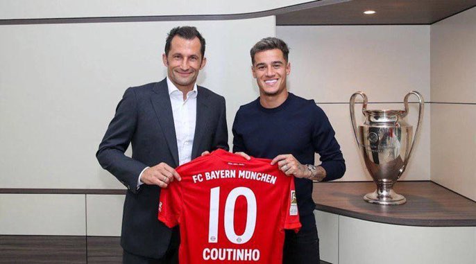 Bayern Signs Philippe Coutinho On Loan From Barcelona