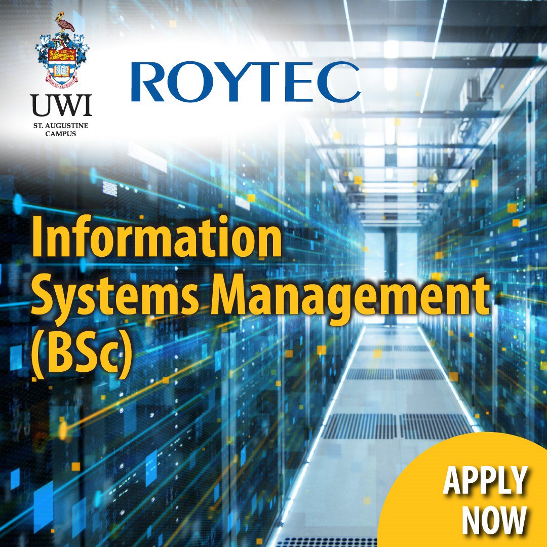 ROYTECedu's tweet photo. Our degree programmes in Information Systems Management will equip you with the knowledge and skills needed in this age of digitization and technology.

#UWIROYTEC
#INFORMATIONSYSTEMSDEGREE
#YOURPATHTOCAREERSUCCESS https://t.co/ZfwUG3KtPH