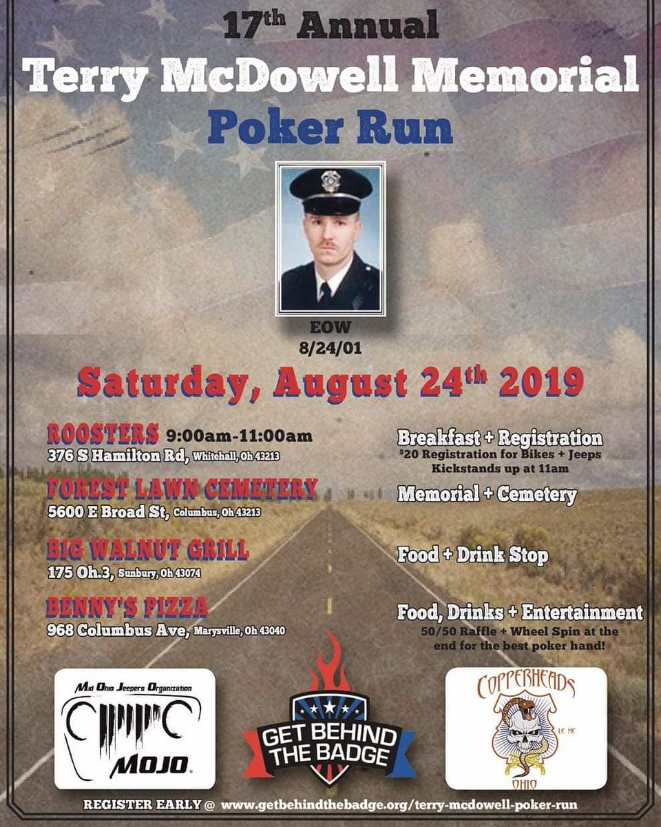 GBTB_01's tweet photo. Happy Monday! Online registration is open to register early for the 17th Annual Poker Run on Saturday August 24th, 2019! @10TV @wsyx6 @nbc4i https://t.co/ySqmIHObYj