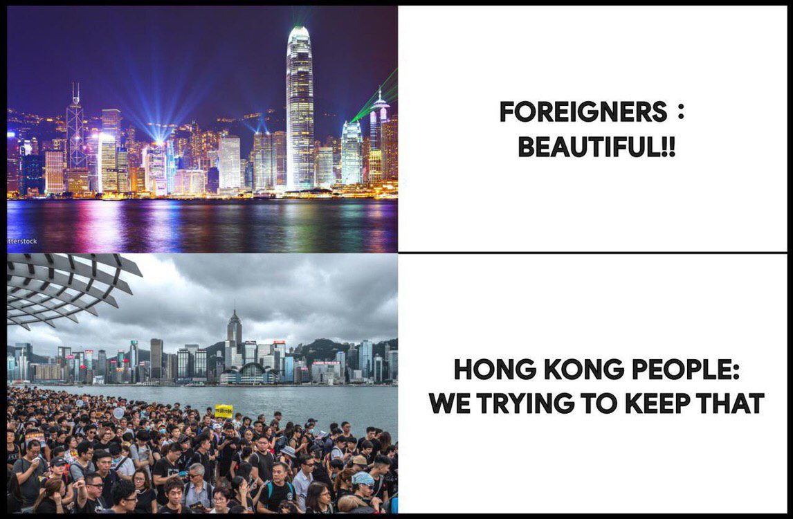 SOSHK13's tweet photo. #HongKongers braved the military threat from Beijing, white terror, dehumanisation &amp; inhuman use of violence by puppet gov and police. All we wish to have is #UniversalSuffrageHK and positive respond to our #5coredemands! 
#StandwithHK #FreedomHK #antiELAB #HKprotests https://t.co/ET9sueXtw1