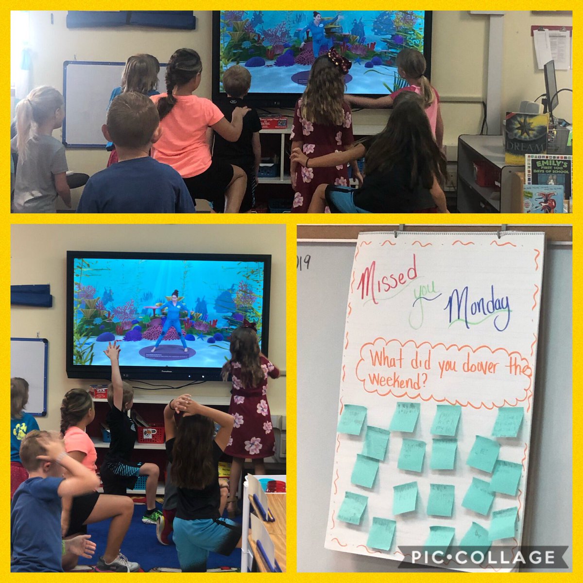 jwilliamsROOS's tweet photo. We started our day with yoga and great conversations about our weekend! 💛🖤#TheKnightWay #RooseveltUnity https://t.co/TLEqOs3W0B