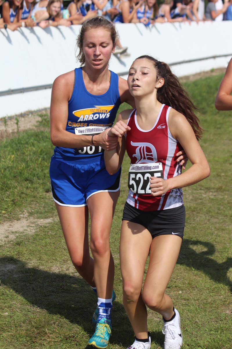 suaxc's tweet photo. Honored to Coach this amazing young lady! XC is a challenging sport and at times we all need support to get through a tough race. 
Thank you @OHSAASports @Jerry_Snodgrass for adopting the rule change this offseason! 👇is why XC is so amazing! @carla_birney @suaarrows @suatoledo https://t.co/6TU7tTgtV4