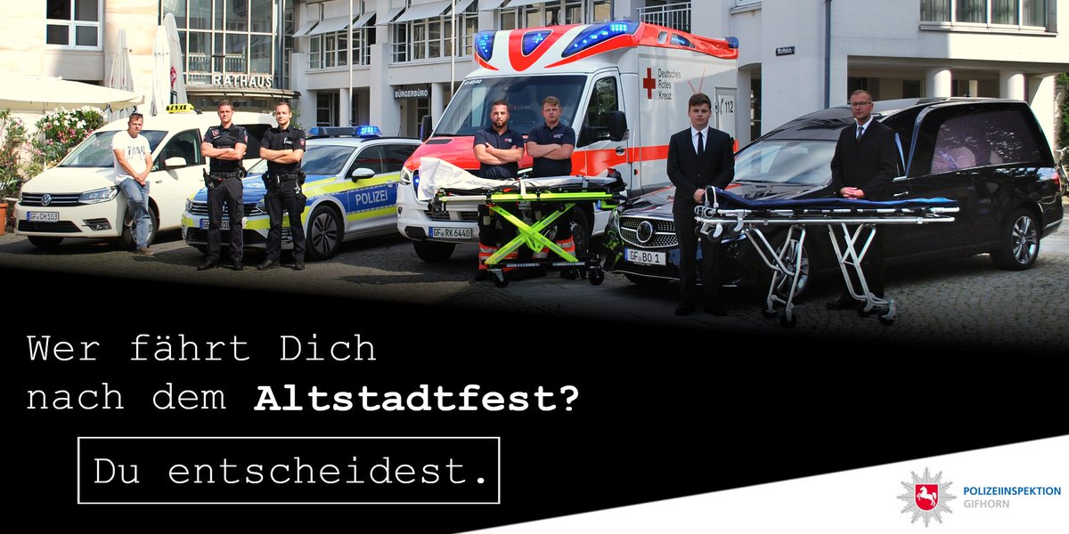 Polizei Gifhorn Twitterissa Altstadtfest Am Freitag Startet Das Altstadtfest In Gifhorn Und Du Entscheidest Wer Dich Fahrt Rj Taxi Polizei Rettungsdienst Bestatter Dontdrinkanddrive Https T Co Yvwrltmeoz