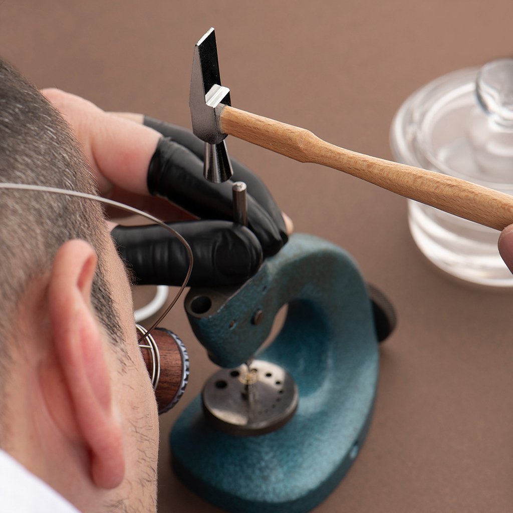 Riveting of the seconds' wheel &amp; pinion 

#AteliersdeMonaco #dMc #Watchmaking #Horology #Horlogerie #Watchmaker #Horloger #Craftsmanship #SavoirFaire #Watch #Montre #Timepiece #GardeTemps #Switzerland #Suisse #Geneva #Geneve