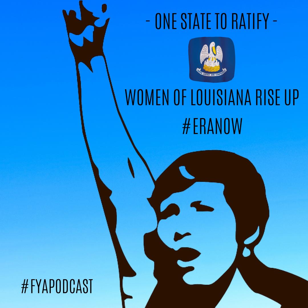 _Porque_Sheriff's tweet photo. The Equal Rights Amendment still needs ONE STATE to RATIFY! Women of #LOUISIANA RISE UP & demand your legislature SUPPORT THE #ERA #NOW #eranow #ratifyera #equalrights #equalmeansequal #equality #feminism #genderequality #follow #today #support #OneMoreState https://t.co/f1zElDPF15