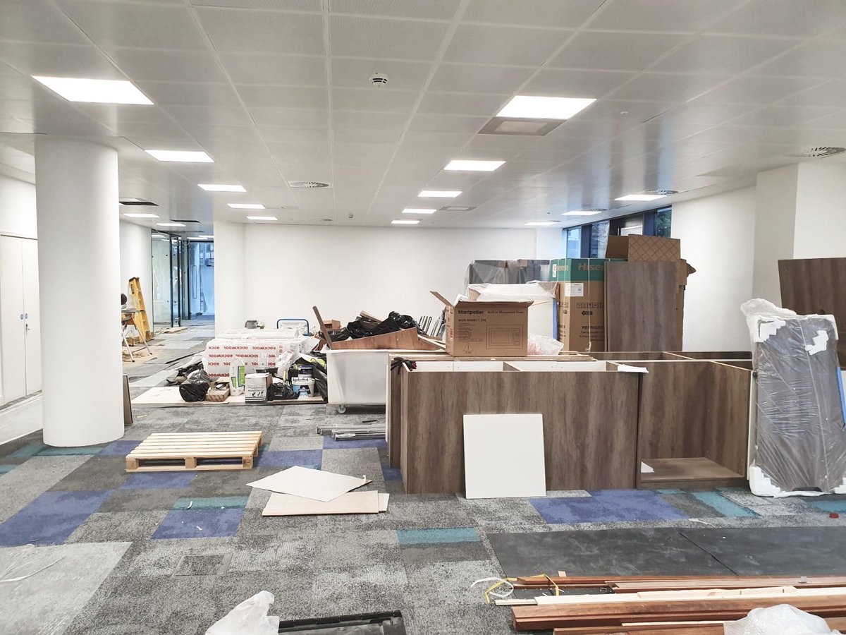 Cobus_spaces's tweet photo. Lots of progress is being made at our site in Bristol. We can't wait for our client to move in this weekend and see the completed project! 

#inspiringspaces #progress #interiordesign #commercialinteriors #officeinteriors #bristoloffice https://t.co/tDqrWazHrB