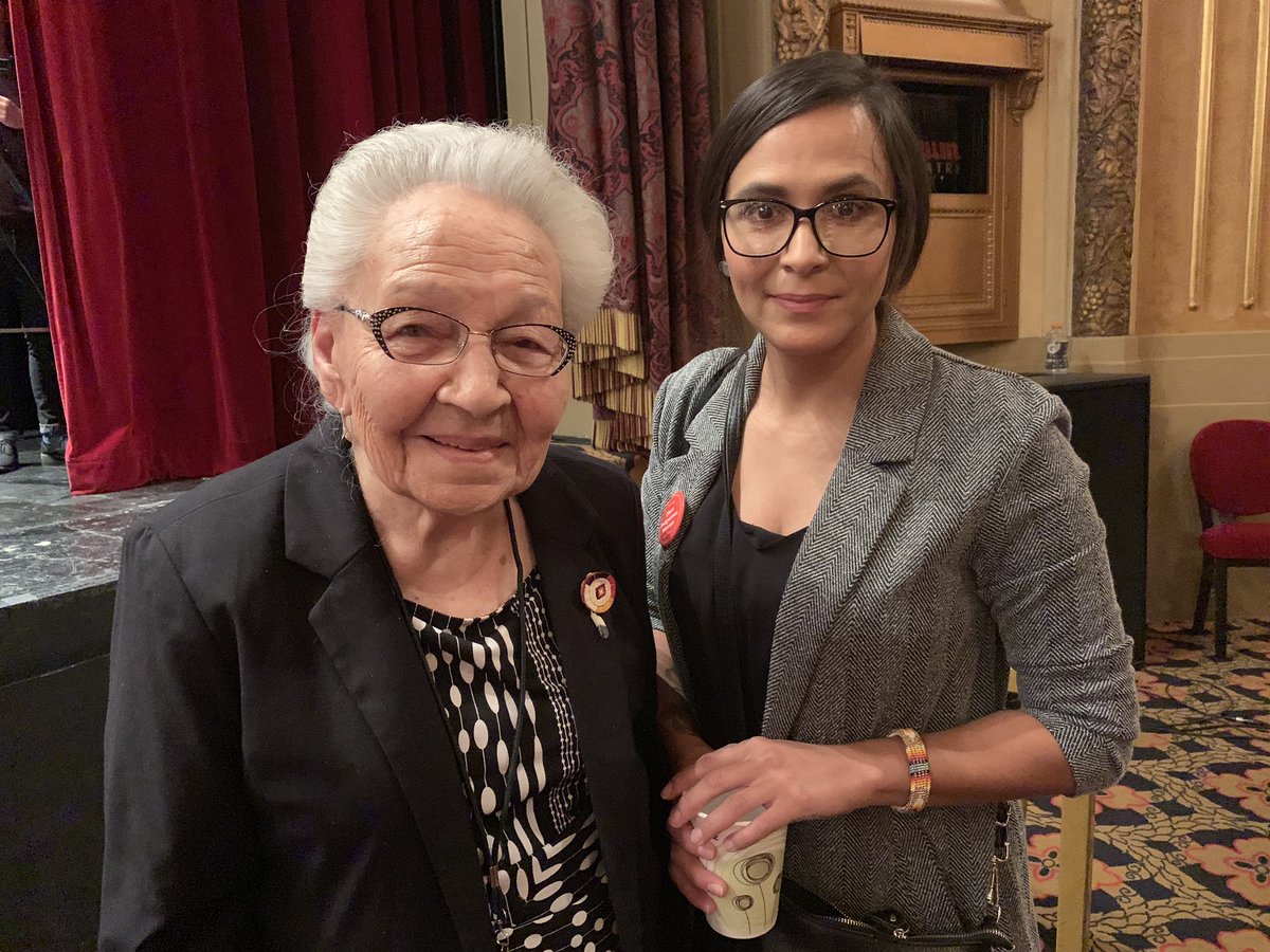 antoniajen14's tweet image. Native veteran Marcella LeBeau &amp;amp; granddaughter #NativeForum #NativeVote20