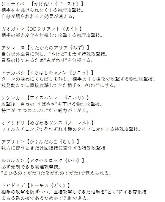 ほんしゅー Smとusumからの新ポケモンの専用技まとめたから見て 多分漏れはない