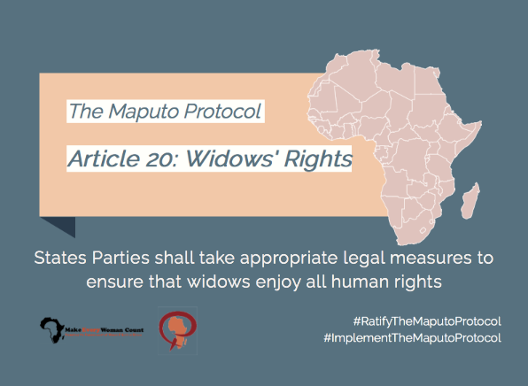 MakeWomenCount's tweet photo. #DYK States Parties to the #MaputoProtocol must ensure all #humanrights for #widows?
Under article 20, widows must be ensured legal measures protecting against human rights violations that are common for them.
#ImplementTheMaputoProtocol
@SOAWR @FemnetProg @UNFPA https://t.co/Gg6dzG74y0