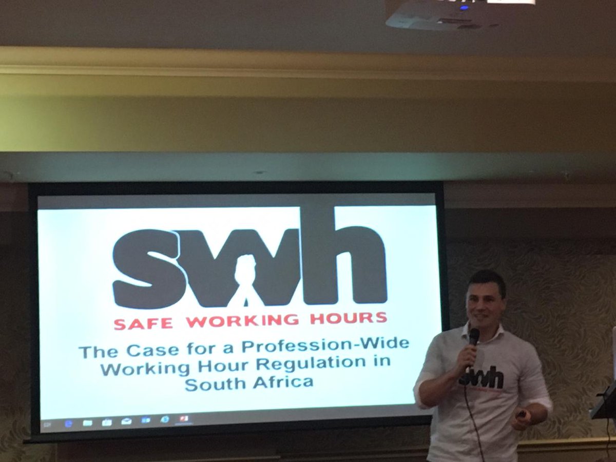 SafeWorkHours's tweet photo. @KootKotze making the case for profession-wide working hour reorganization at the #HPCSAConference2019. 
#safeworkinghours @HPCSA_ @hpcsaconference https://t.co/ntBPz6HZGw