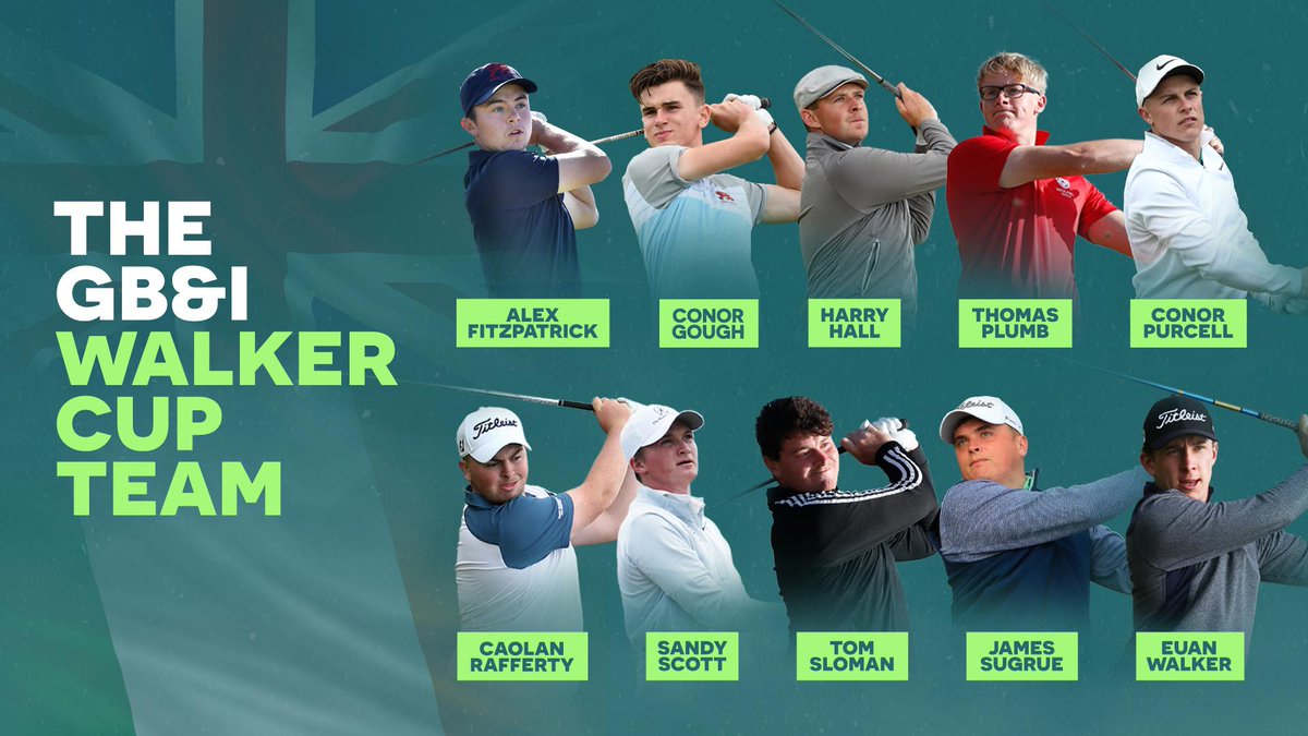 RandA's tweet photo. Squad goals 🏌️‍♂️ The ten men that will take on the United States and represent GB&amp;I in this year’s #WalkerCup 🏆Watch them all at @RLGCHoylake on the 7th-8th September 🏌️‍♂️Get your tickets here 👉https://t.co/qyGsdPd8xQ https://t.co/VlCHfbD1Xx