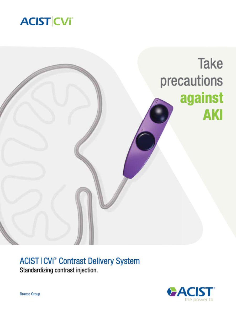 acist_medical's tweet image. Protect your patients from acute kidney injury with ACIST CVi. CVi has been shown to decrease contrast dosage to patients, which is associated with lower incidences of AKI. #ACIST
