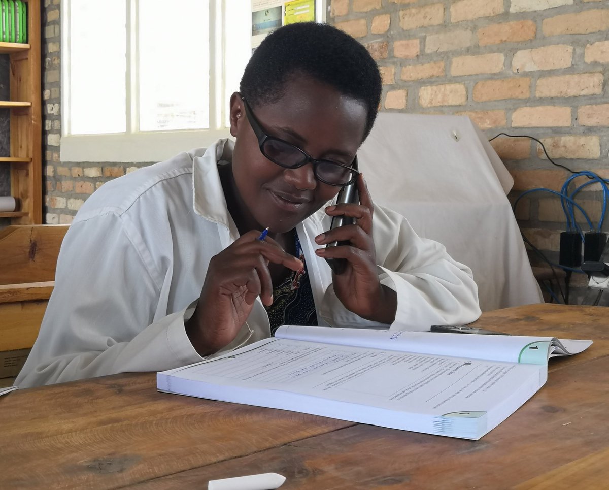 DtaMaaike's tweet photo. No.. it is not that we are not interesting that she is on the phone. It is BECAUSE we are so interesting she is on the phone!
Practicing English language skills using the @BLF_Rwanda toolkit. Books and audio files help the teachers improve their English. Keep it up! 👍 https://t.co/alJmEjVhBM