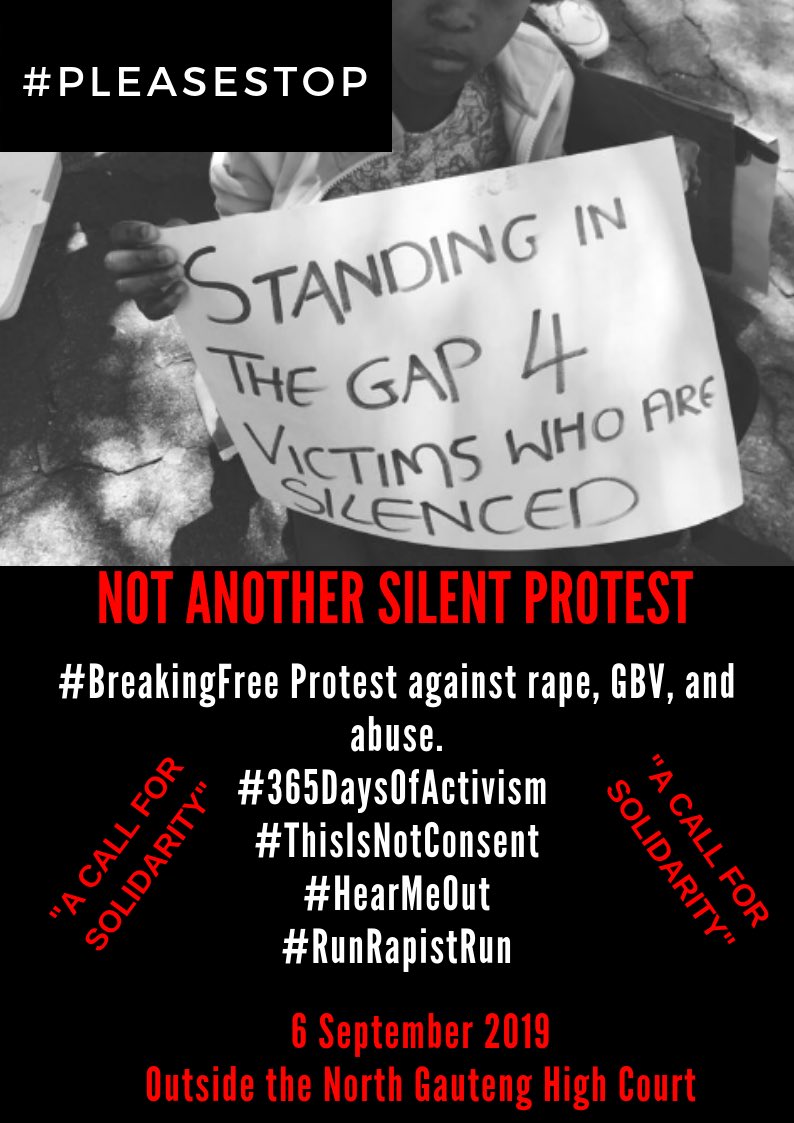 Boitumelothage_'s tweet photo. A call for Solidarity #RapeIsNeverTheVictimsFault #Justice #ProtectWomen #WomensMonth #ThisIsNotConsent #HearMeOut #StopRape https://t.co/pIJ0xWAe9p
