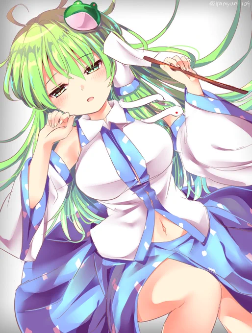寝転び早苗さん?
#深夜の真剣お絵描き60分一本勝負 