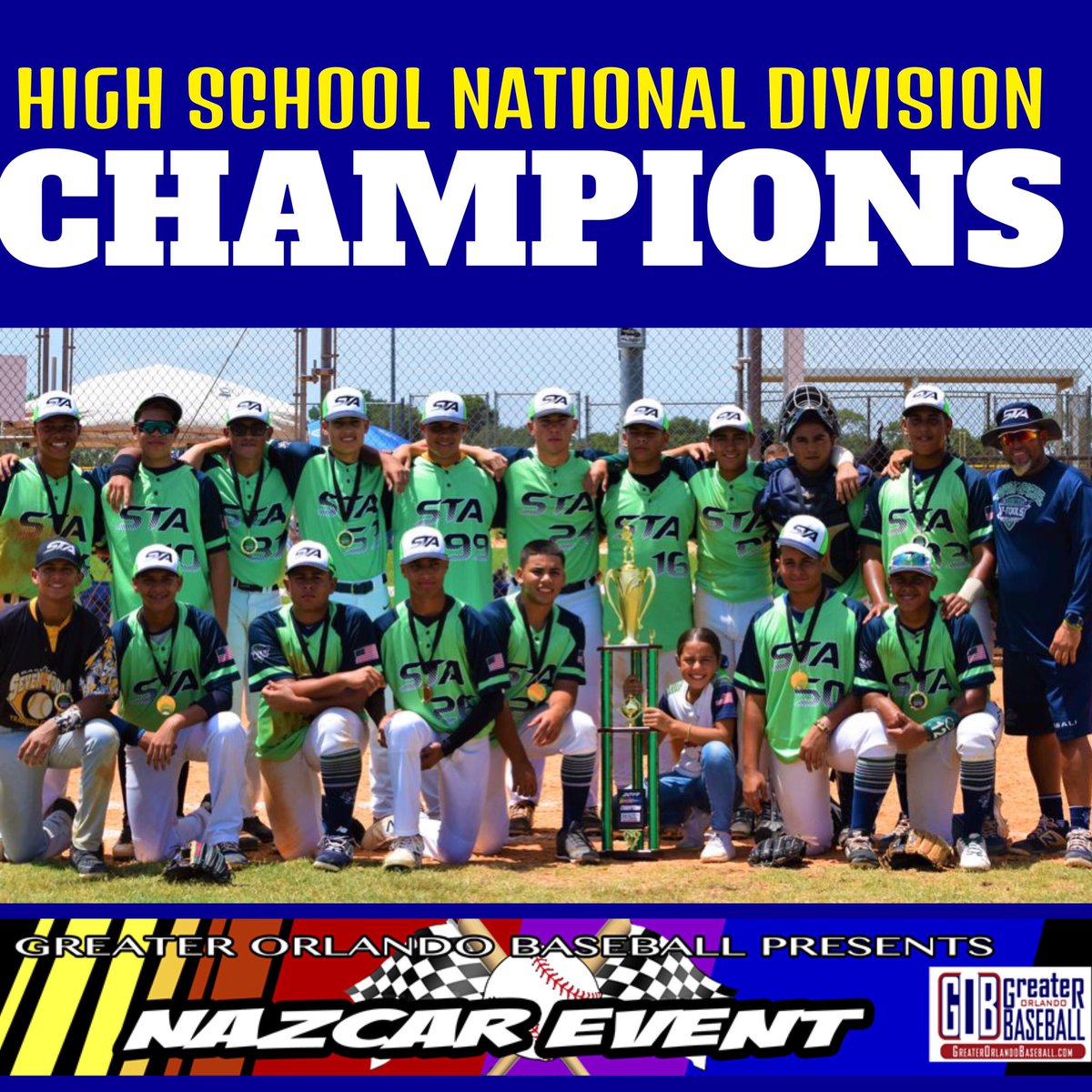7toolsAcademy's tweet photo. Apopka, FL - Congratulations to our 2021 team for winning High School National (18U) Championship at the GOB Nazcar Event tournament. They finished the weekend 3-0-1 Proven results from all the hard work they do every day and every week. #HardWorkPaysOff #7ToolsAcademy #7tools https://t.co/3CquGuunNV