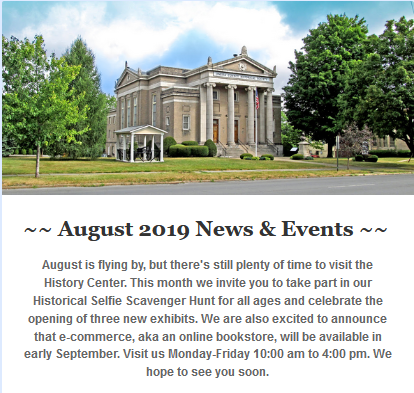 UticaCollegeCHR's tweet photo. Here are the August 2019 events for the Oneida County Historical Center! #history #localhistory #OneidaCounty https://t.co/qF6YAMcOmt