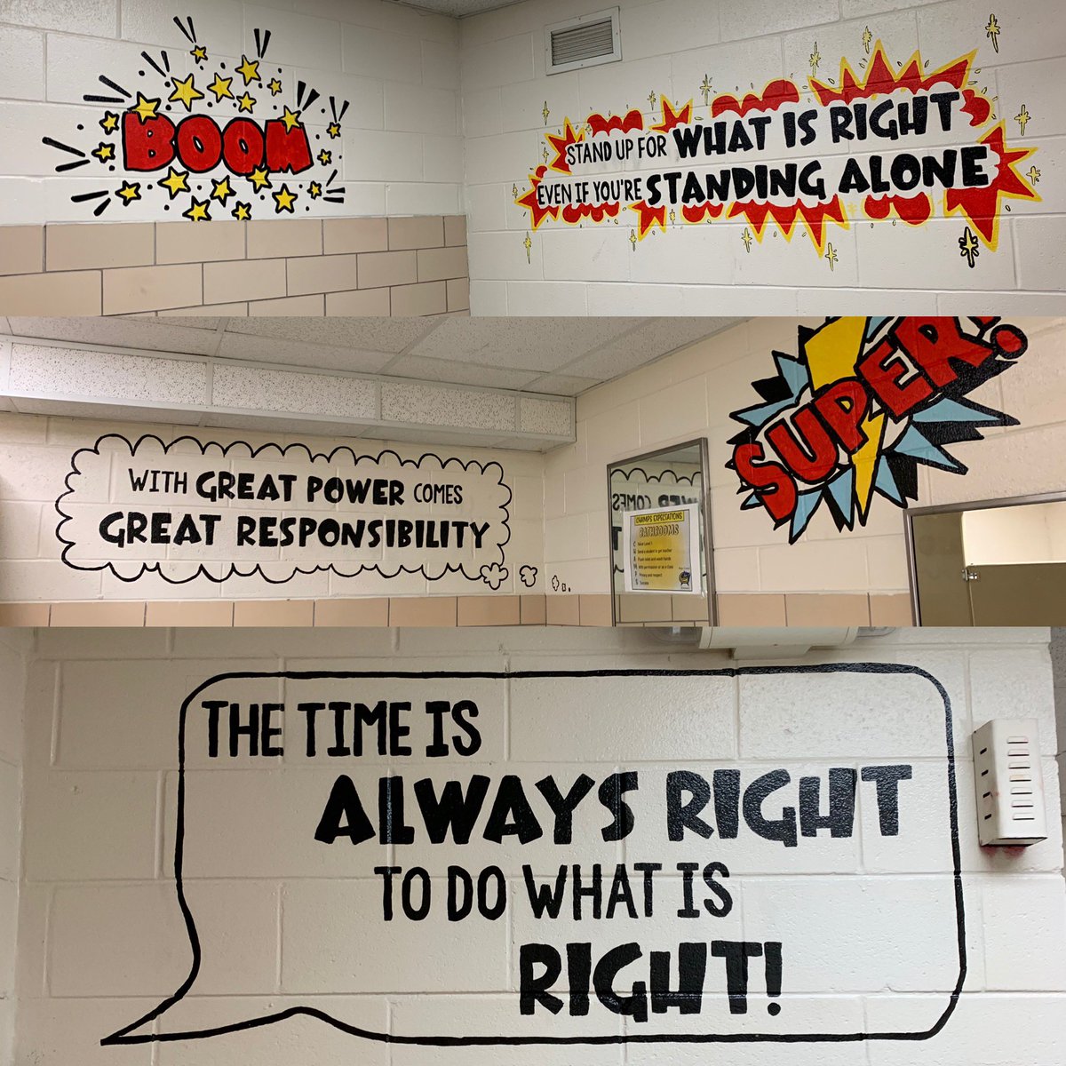 CummingsClassrm's tweet image. 🌟This summer the Painting Posse was busy painting inspirational quotes in the kids’ bathrooms. I can’t wait for our students to smile at all of our hard work! 🎨 
#cridgepride #RCstars @RC_1275